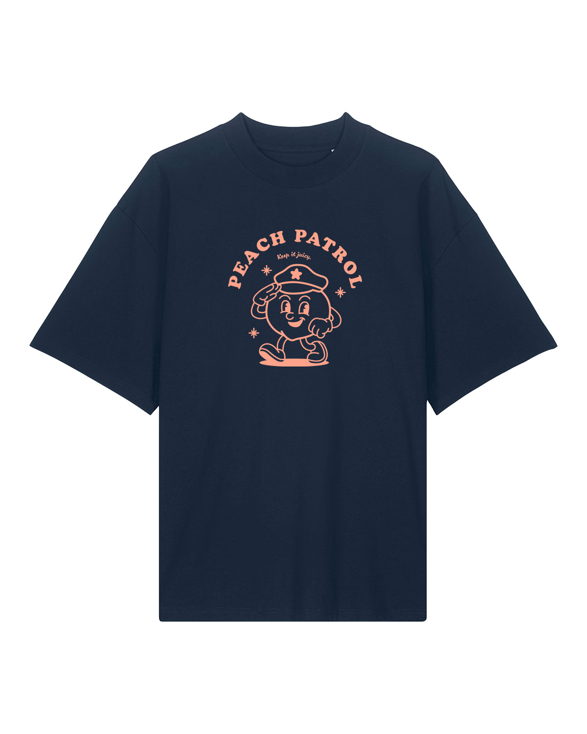 T-Shirt High Neck Frontprint Peach Patrol