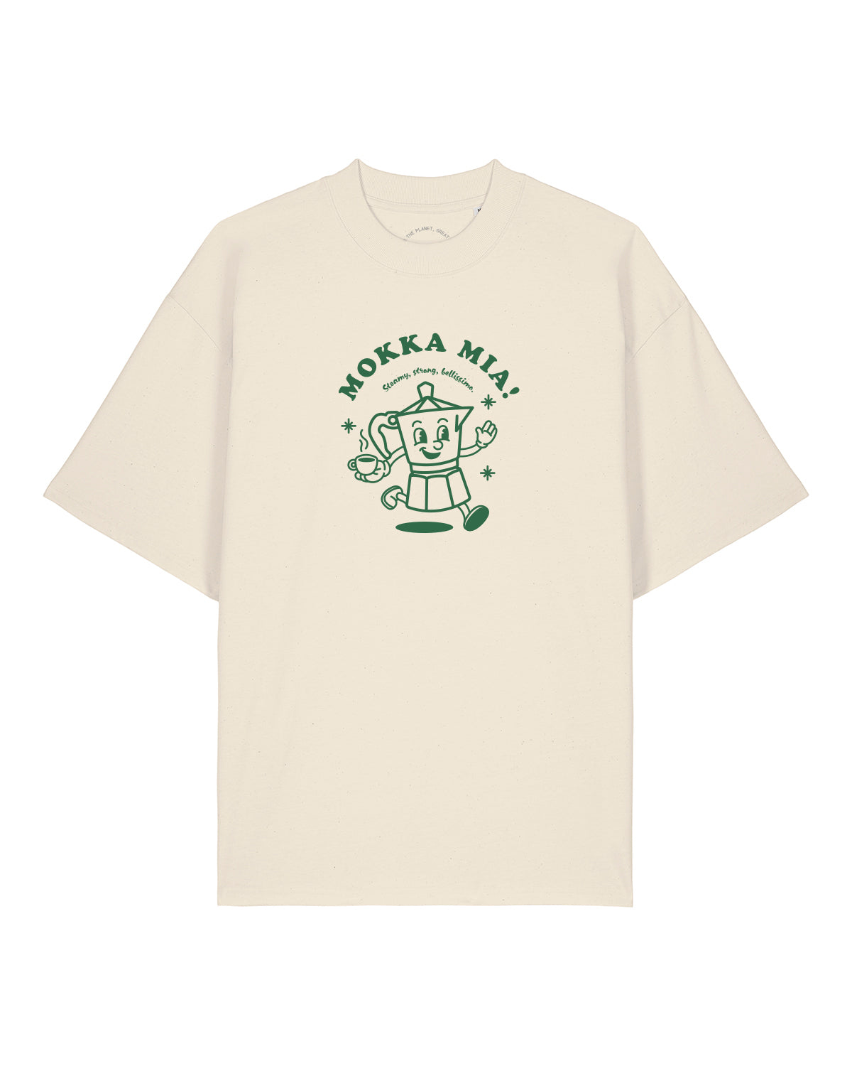 T-Shirt High Neck Frontprint Mokka Mia