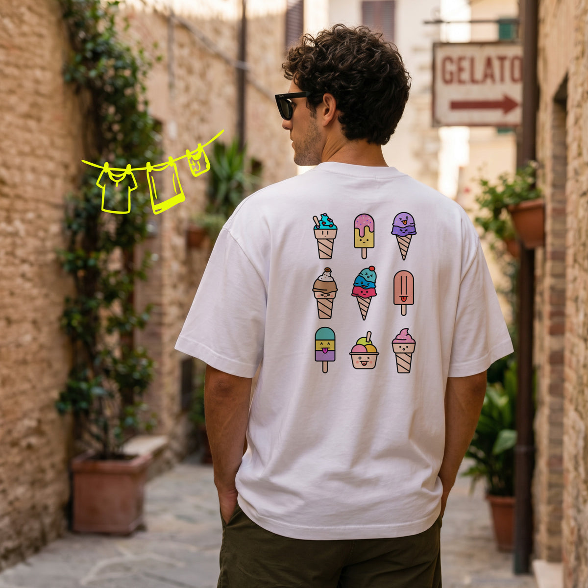 Unisex Oversized T-Shirt Gelato Mix Rückenprint