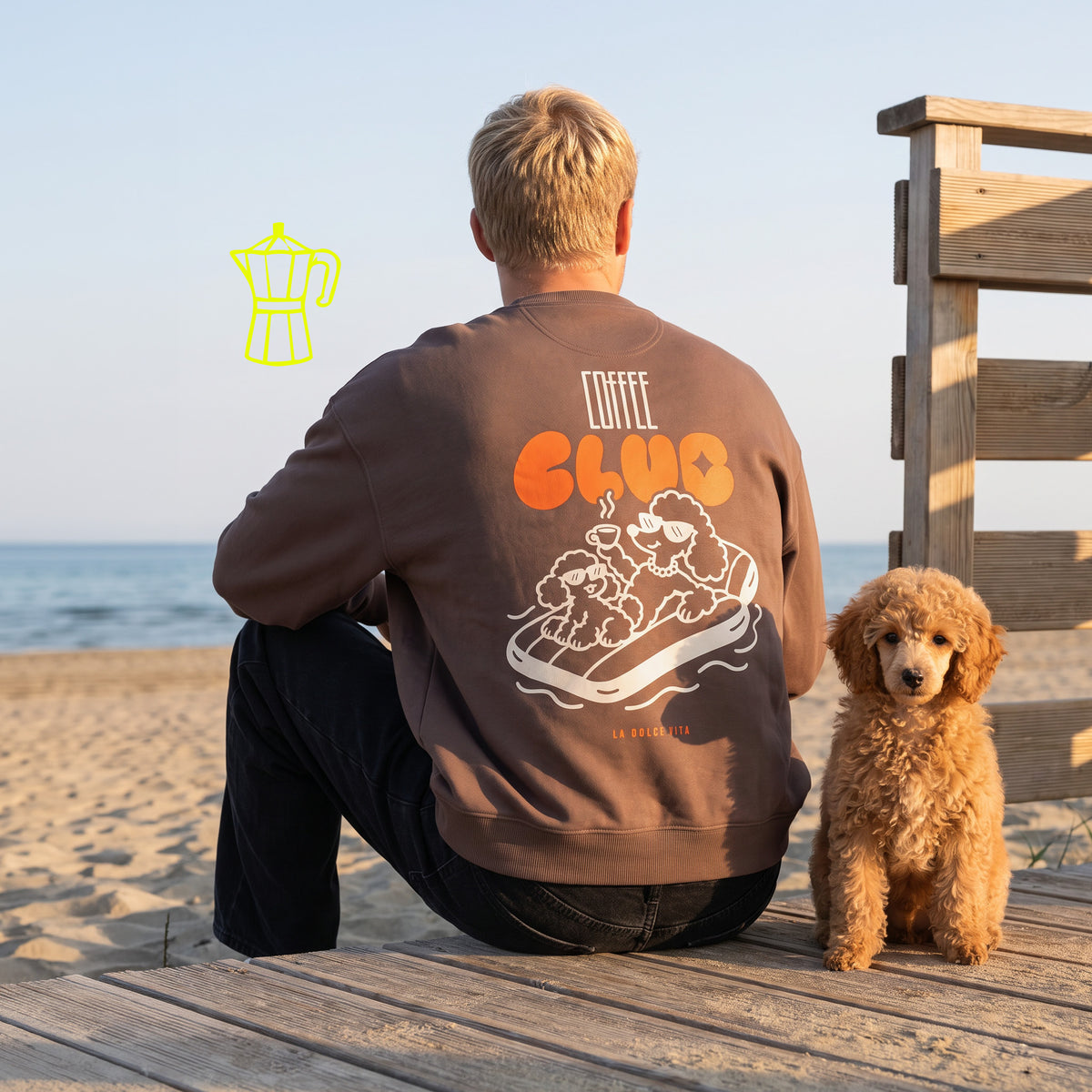 Unisex Oversized Sweatshirt La Dolce Vita Rückenprint & Stick