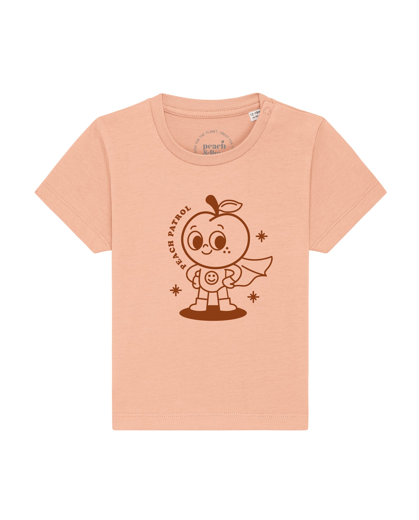 Baby T-Shirt Peach Patrol Frontprint