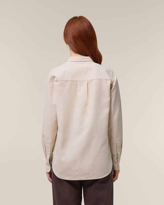 Women Oxford Shirt Teddy Embroidery