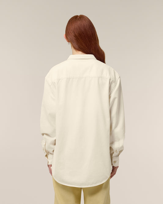 Unisex Worker Shirt Heart Embroidery