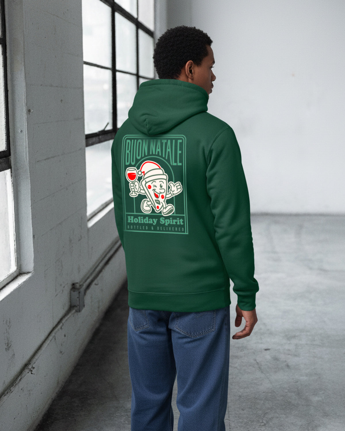 Side Pocket Hoodie Backprint Holiday Spirit