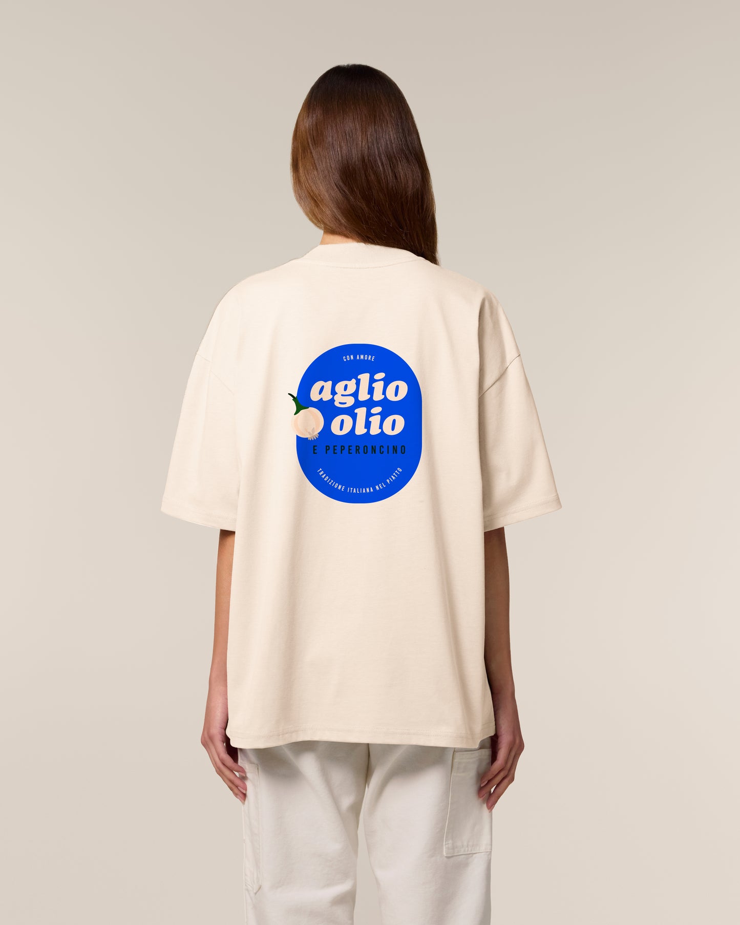 T-Shirt High Neck Backprint Aglio Olio E Peperoncino