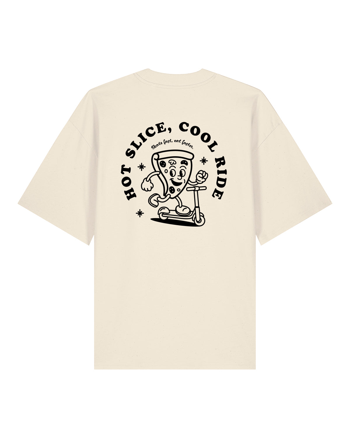 T-Shirt High Neck Backprint Pizza Rider
