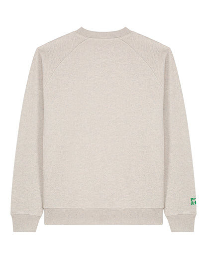 Unisex Sweatshirt Green Heart Embroidery