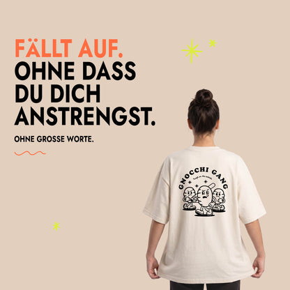 Unisex Oversized T-Shirt Gnocchi Gang Rückenprint & Stick