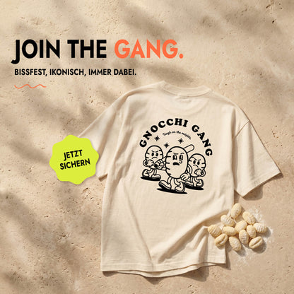 Unisex Oversized T-Shirt Gnocchi Gang Rückenprint & Stick