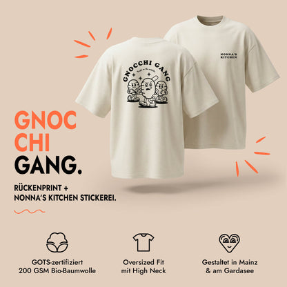 Unisex Oversized T-Shirt Gnocchi Gang Rückenprint & Stick