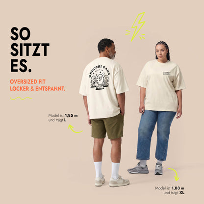 Unisex Oversized T-Shirt Gnocchi Gang Rückenprint & Stick