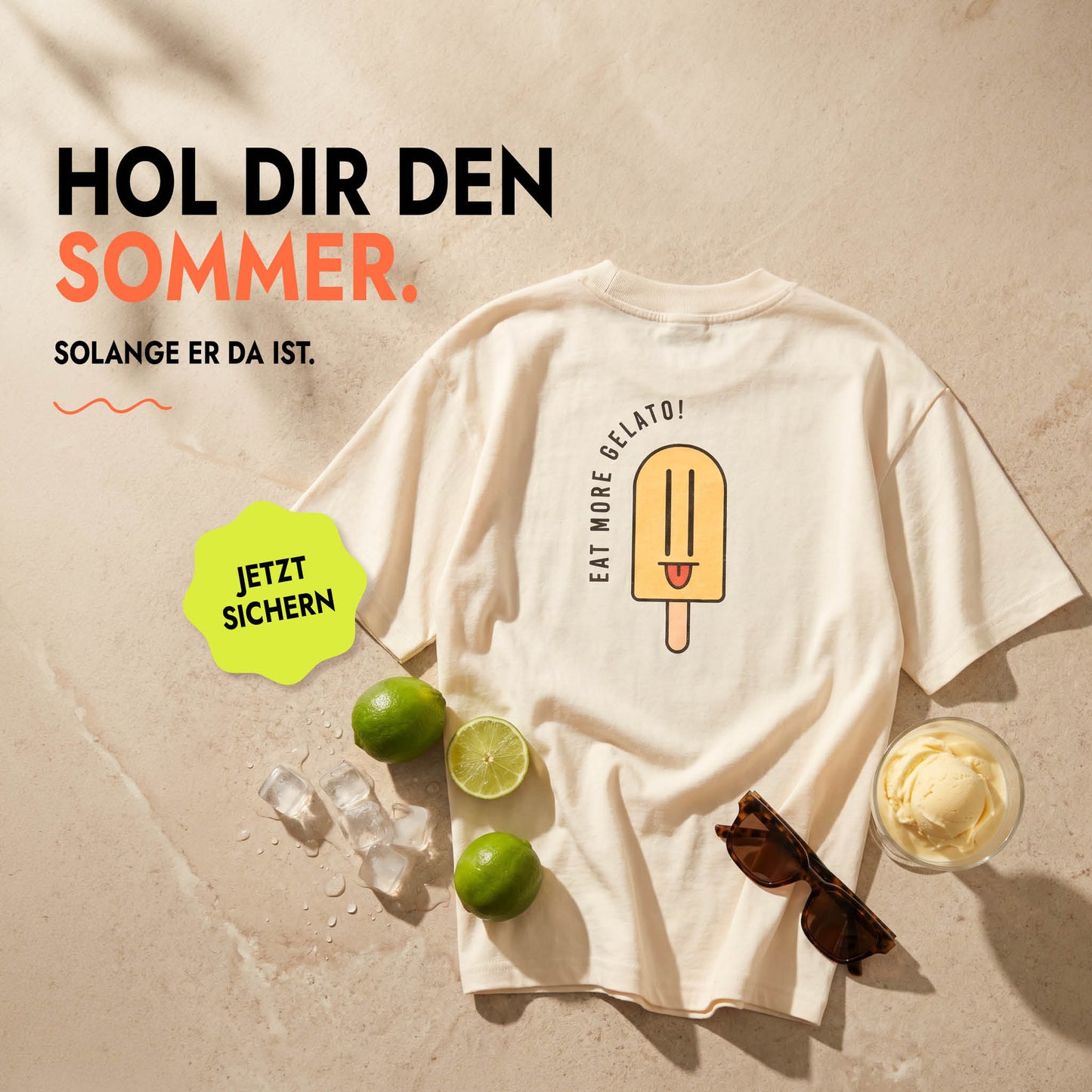 Unisex Oversized T-Shirt More Gelato Rückenprint