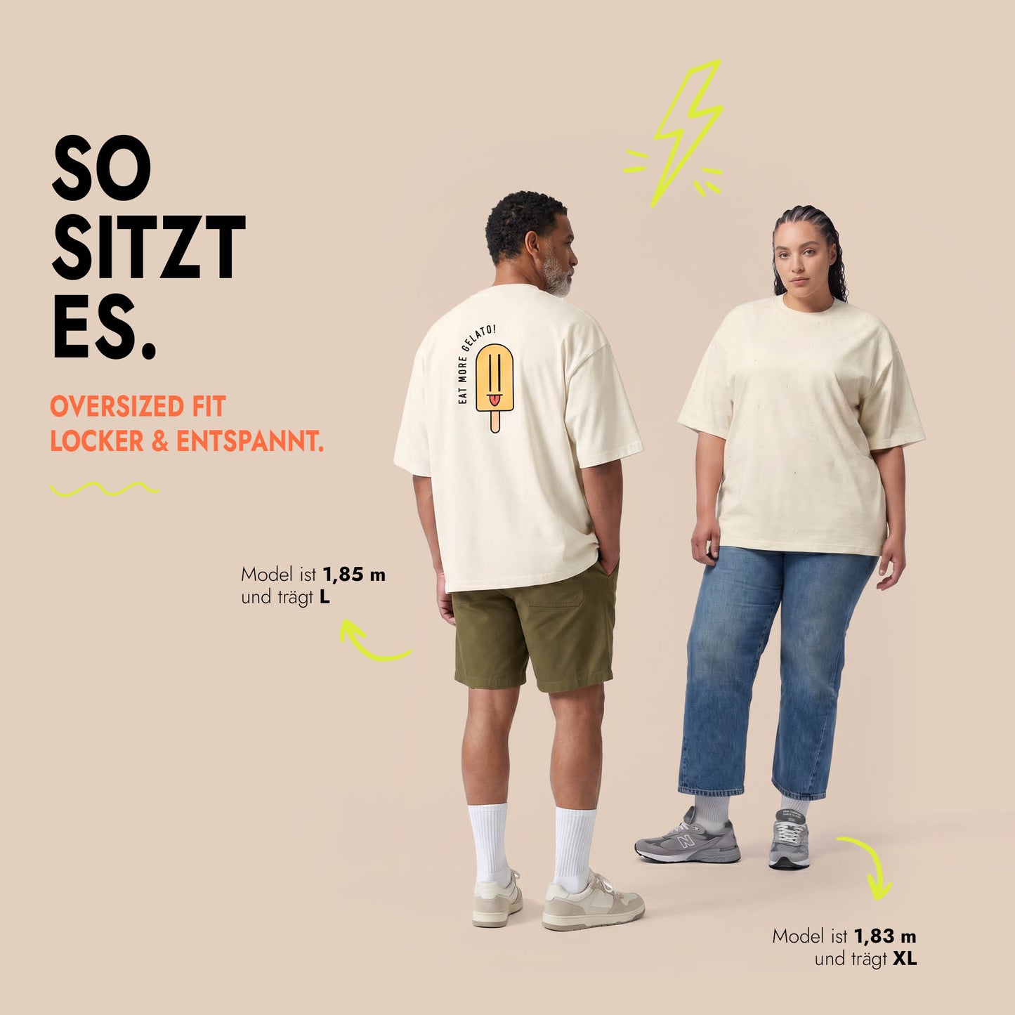 Unisex Oversized T-Shirt More Gelato Rückenprint