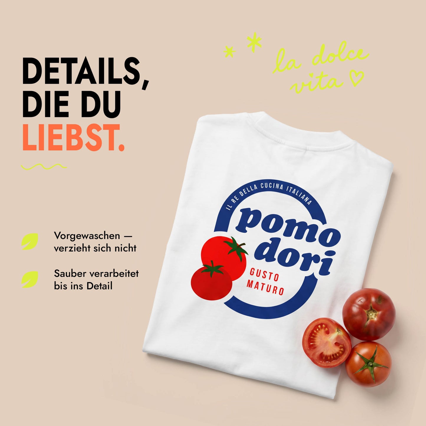 Unisex Oversized T-Shirt Pomodori Rückenprint