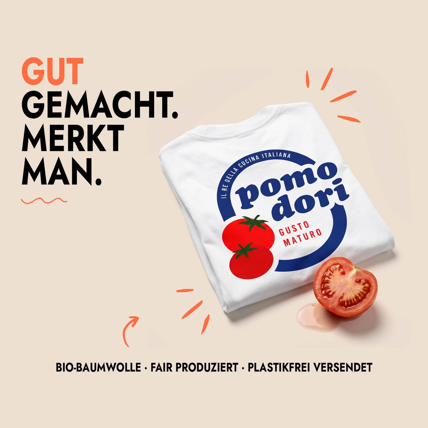 Unisex Oversized T-Shirt Pomodori Rückenprint