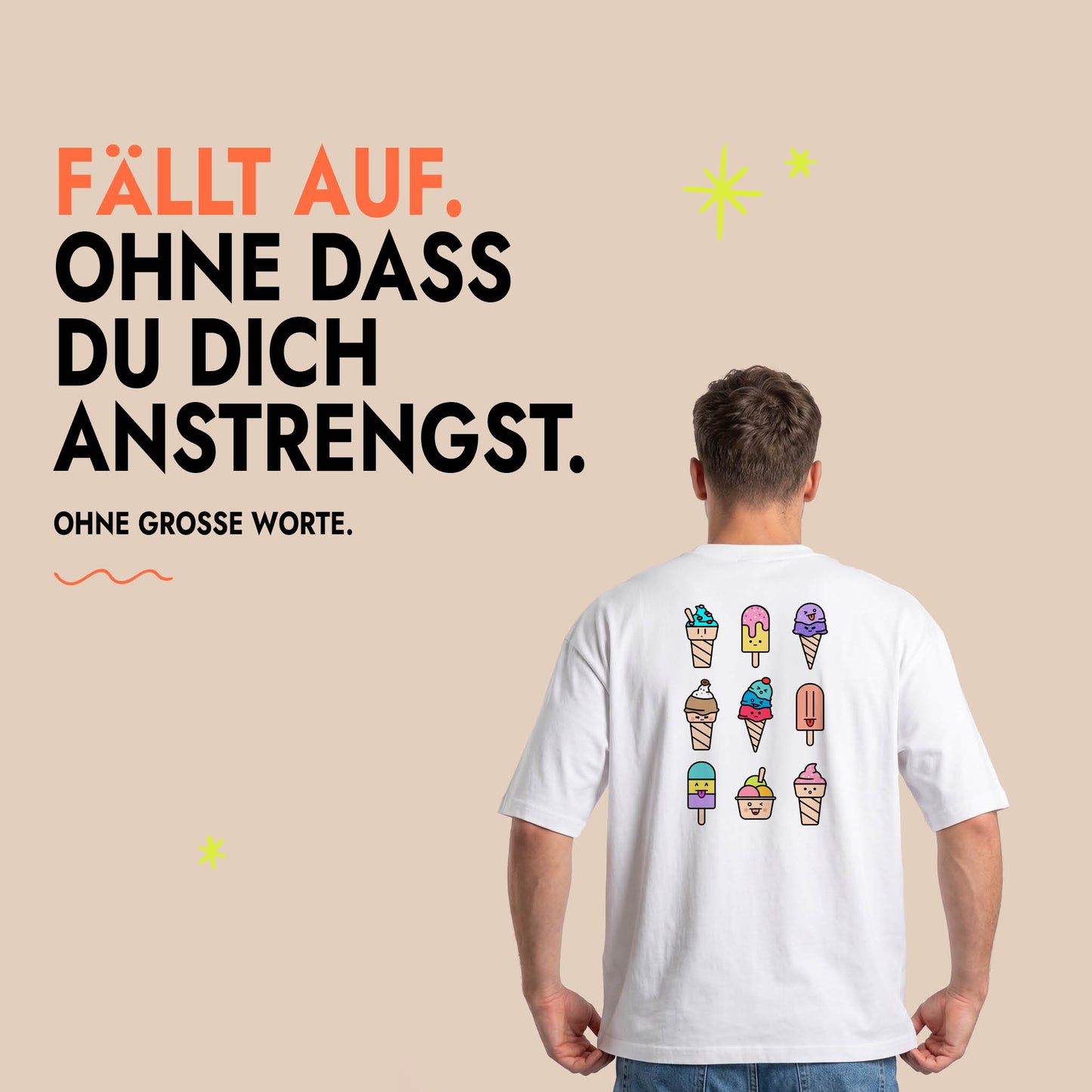Unisex Oversized T-Shirt Gelato Mix Rückenprint