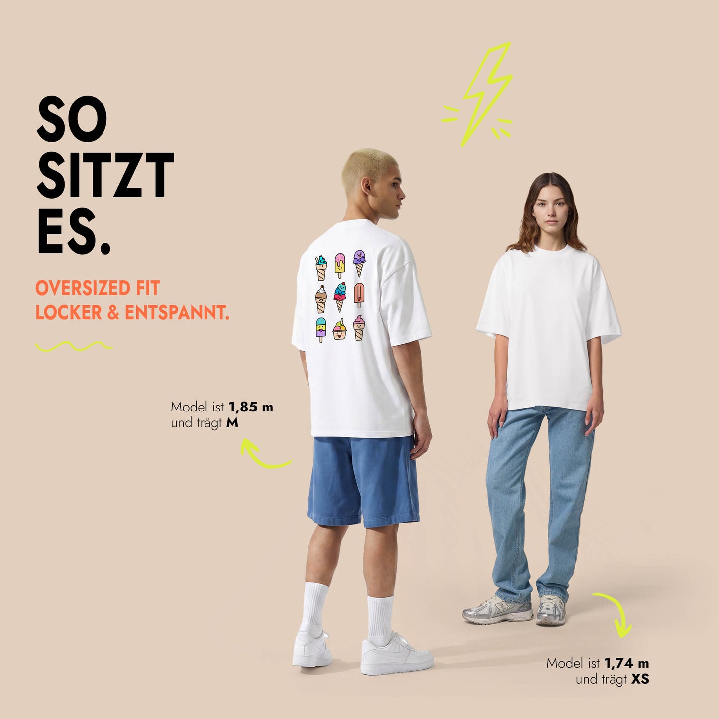 Unisex Oversized T-Shirt Gelato Mix Rückenprint