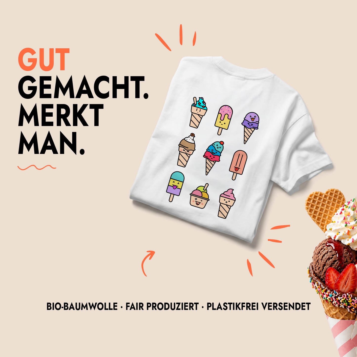 Unisex Oversized T-Shirt Gelato Mix Rückenprint