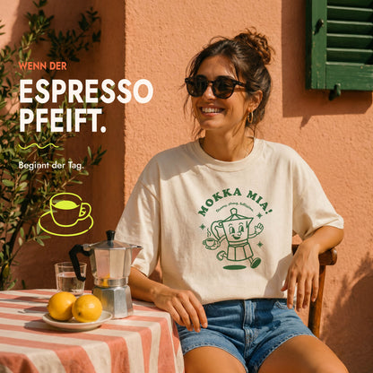 Unisex Oversized T-Shirt Mokka Mia Frontprint