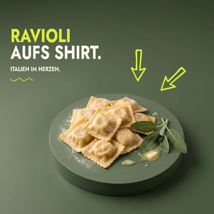 Unisex Oversized T-Shirt Raviolo Rider Rückenprint & Stick