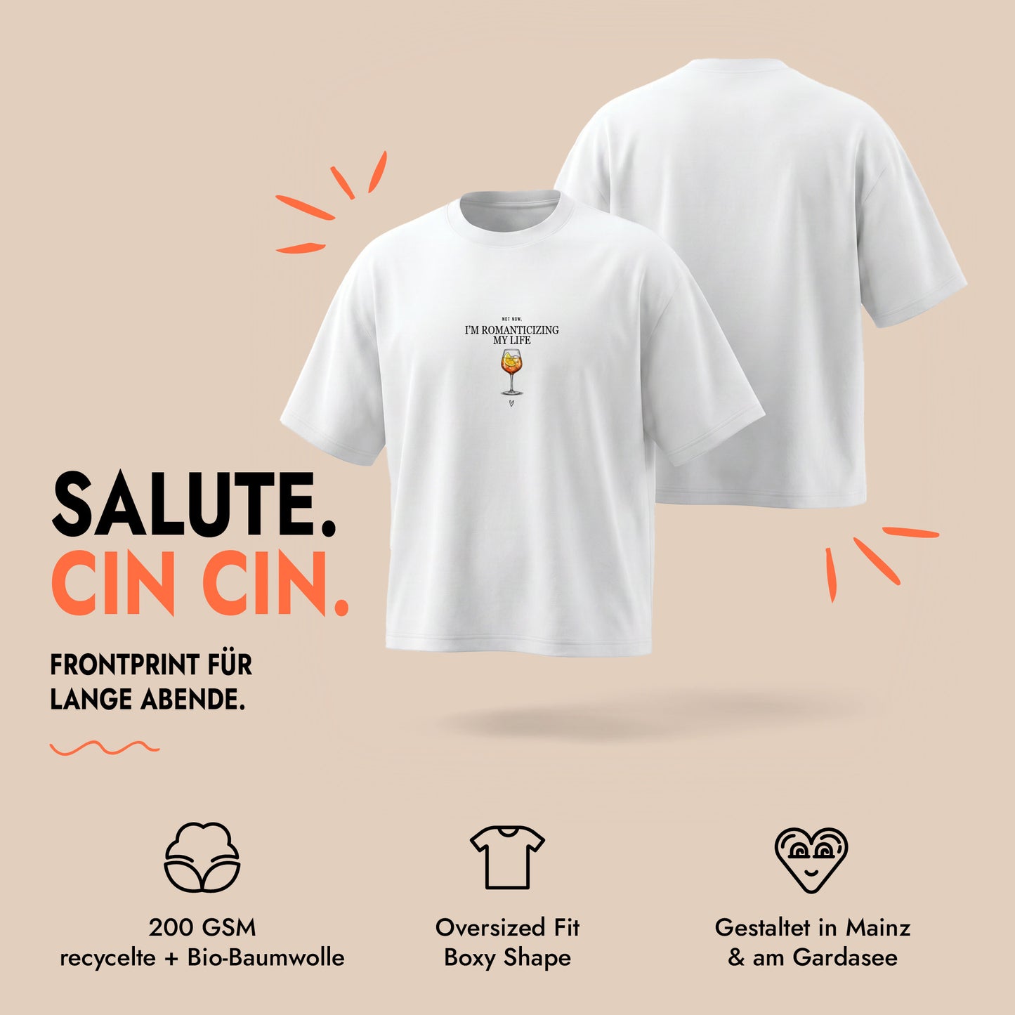 Unisex Oversized T-Shirt Aperitivo Daydream Frontprint