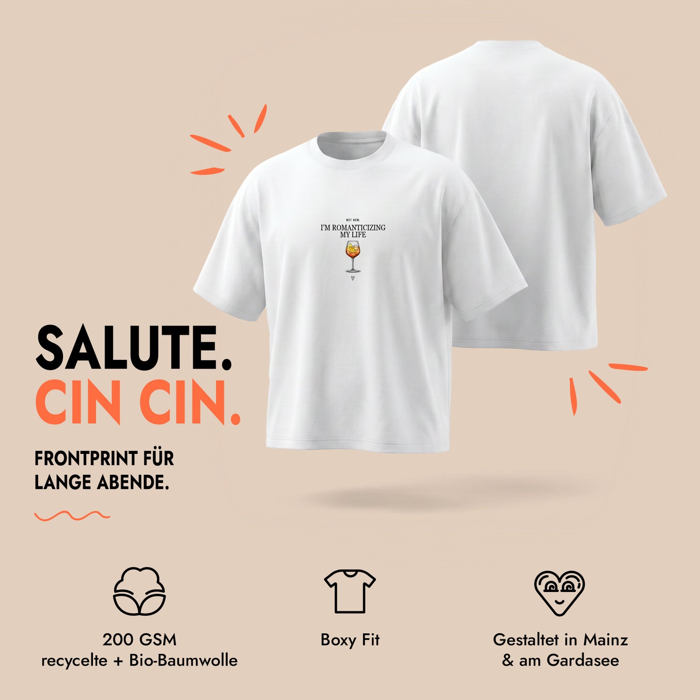 Unisex Boxy T-Shirt Aperitivo Daydream Frontprint