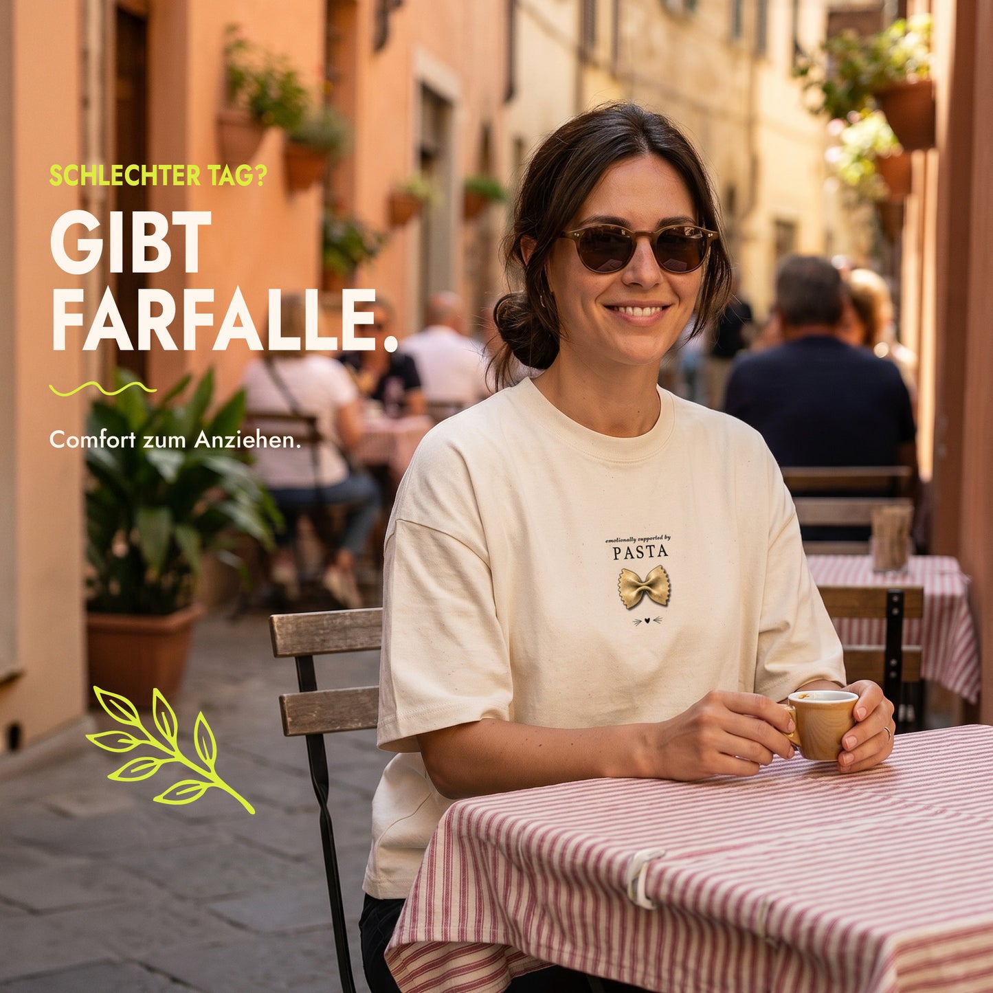 Unisex Oversized T-Shirt Pasta Therapy Frontprint