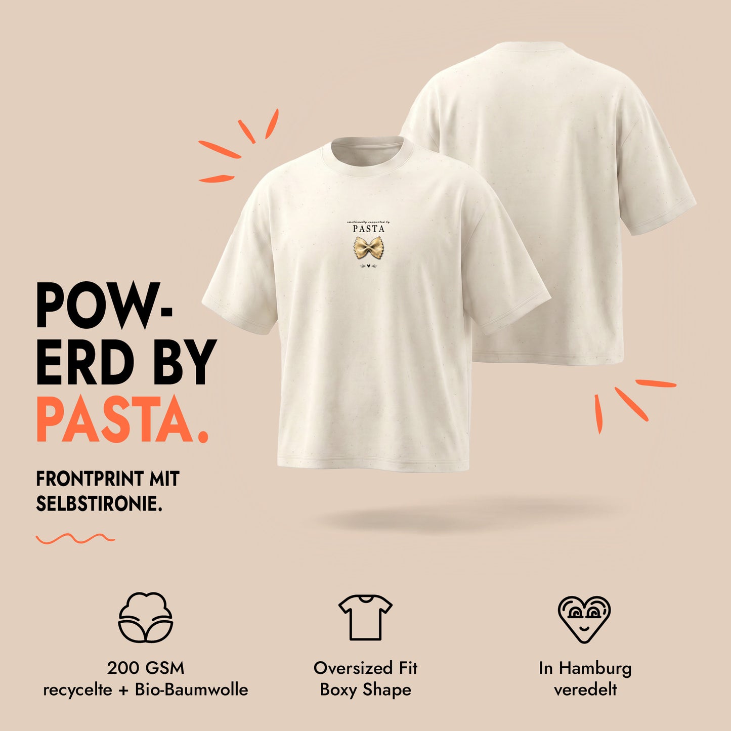 Unisex Oversized T-Shirt Pasta Therapy Frontprint