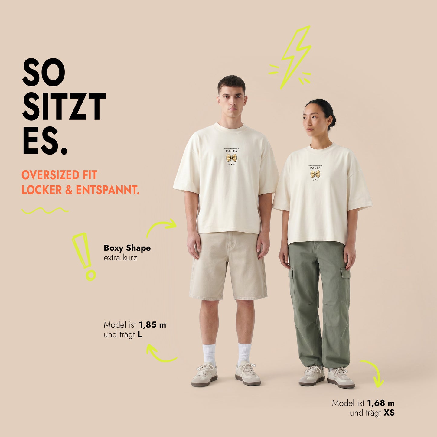 Unisex Oversized T-Shirt Pasta Therapy Frontprint