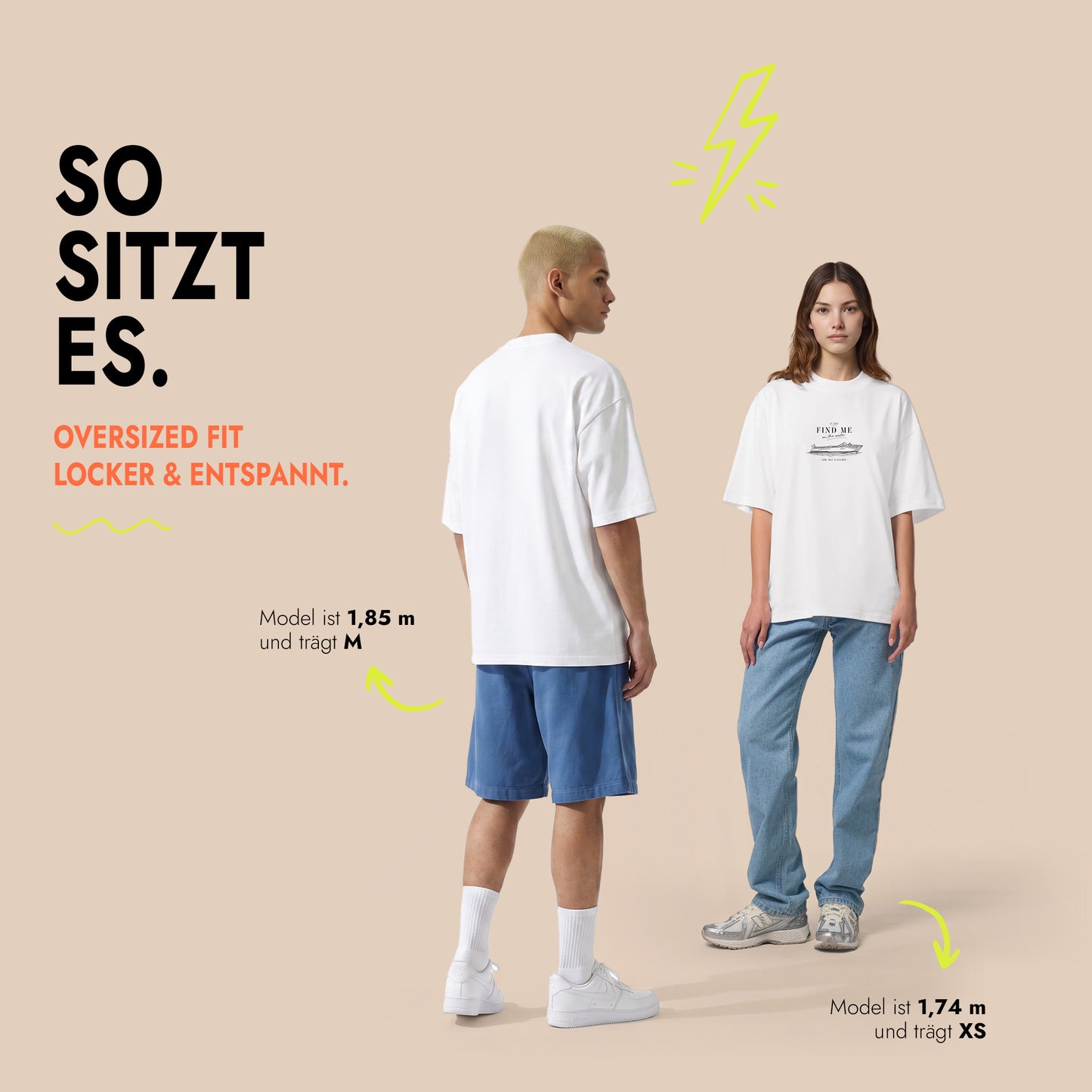 Unisex Oversized T-Shirt Acqua Escapista Frontprint