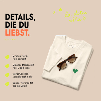 Unisex T-Shirt Green Heart Stick
