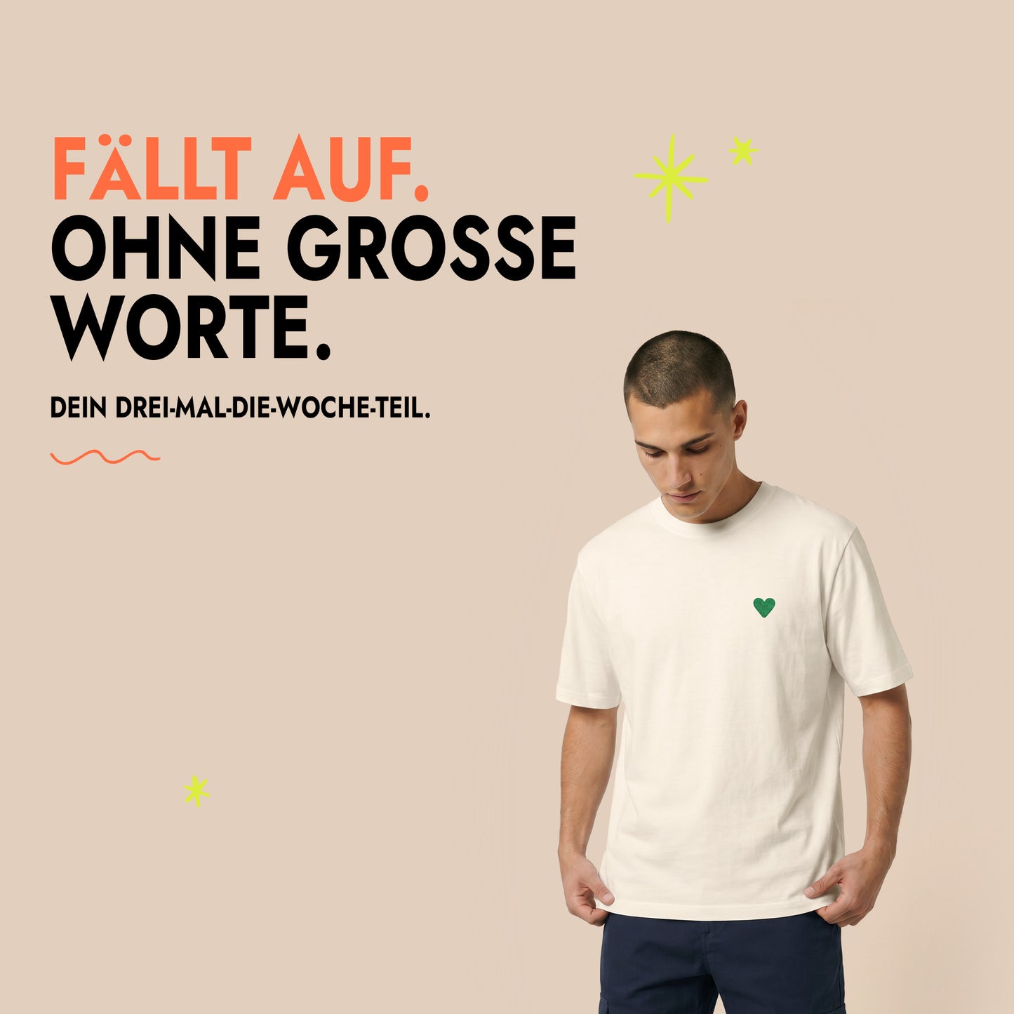 Unisex T-Shirt Green Heart Stick