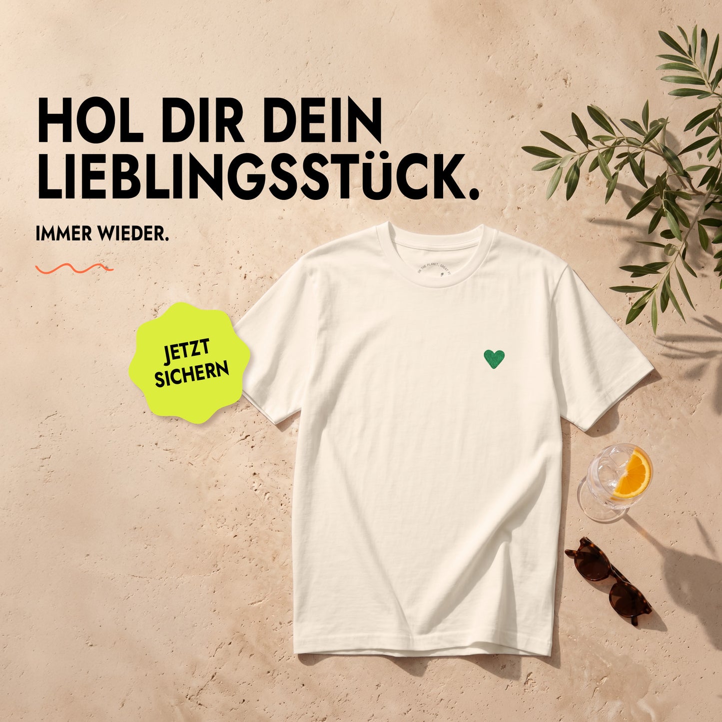 Unisex T-Shirt Green Heart Stick