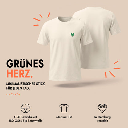 Unisex T-Shirt Green Heart Stick