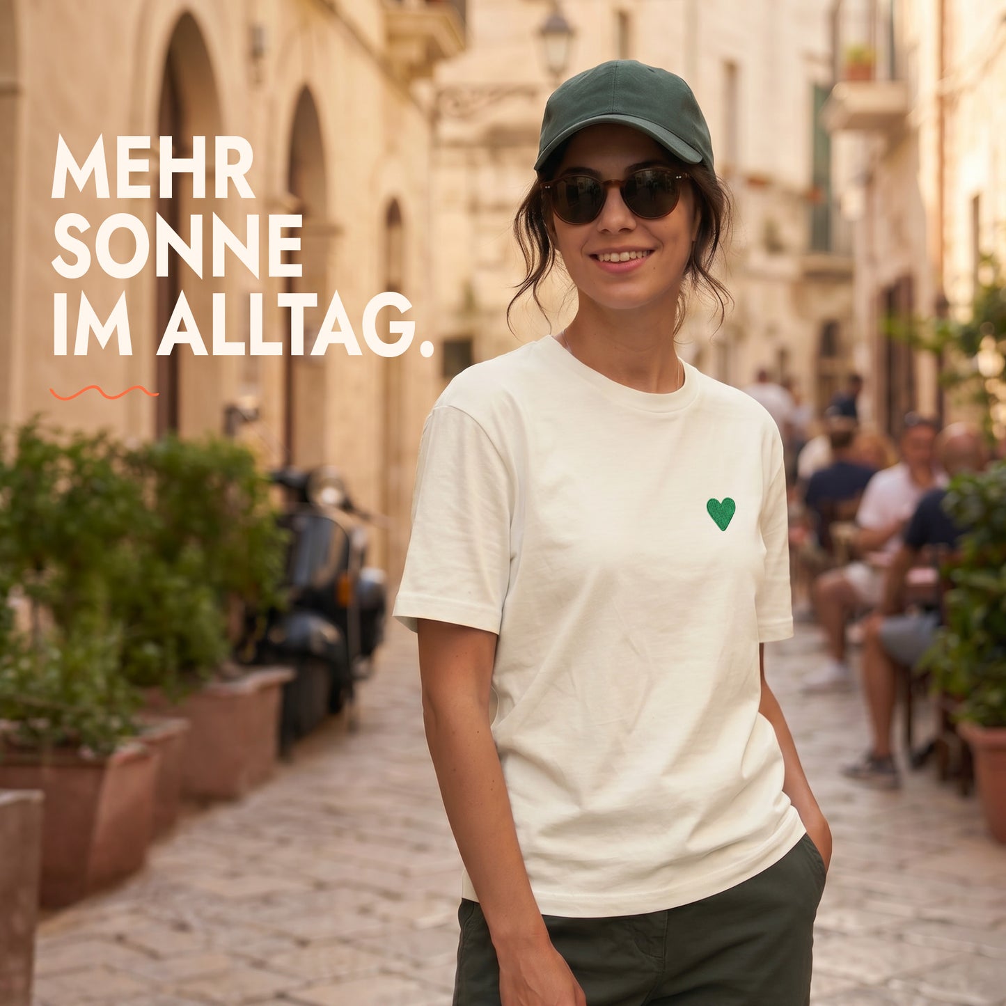 Unisex T-Shirt Green Heart Stick