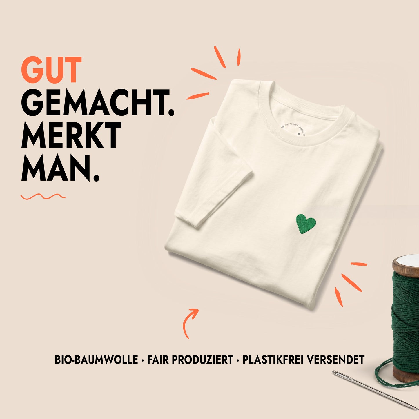 Unisex T-Shirt Green Heart Stick