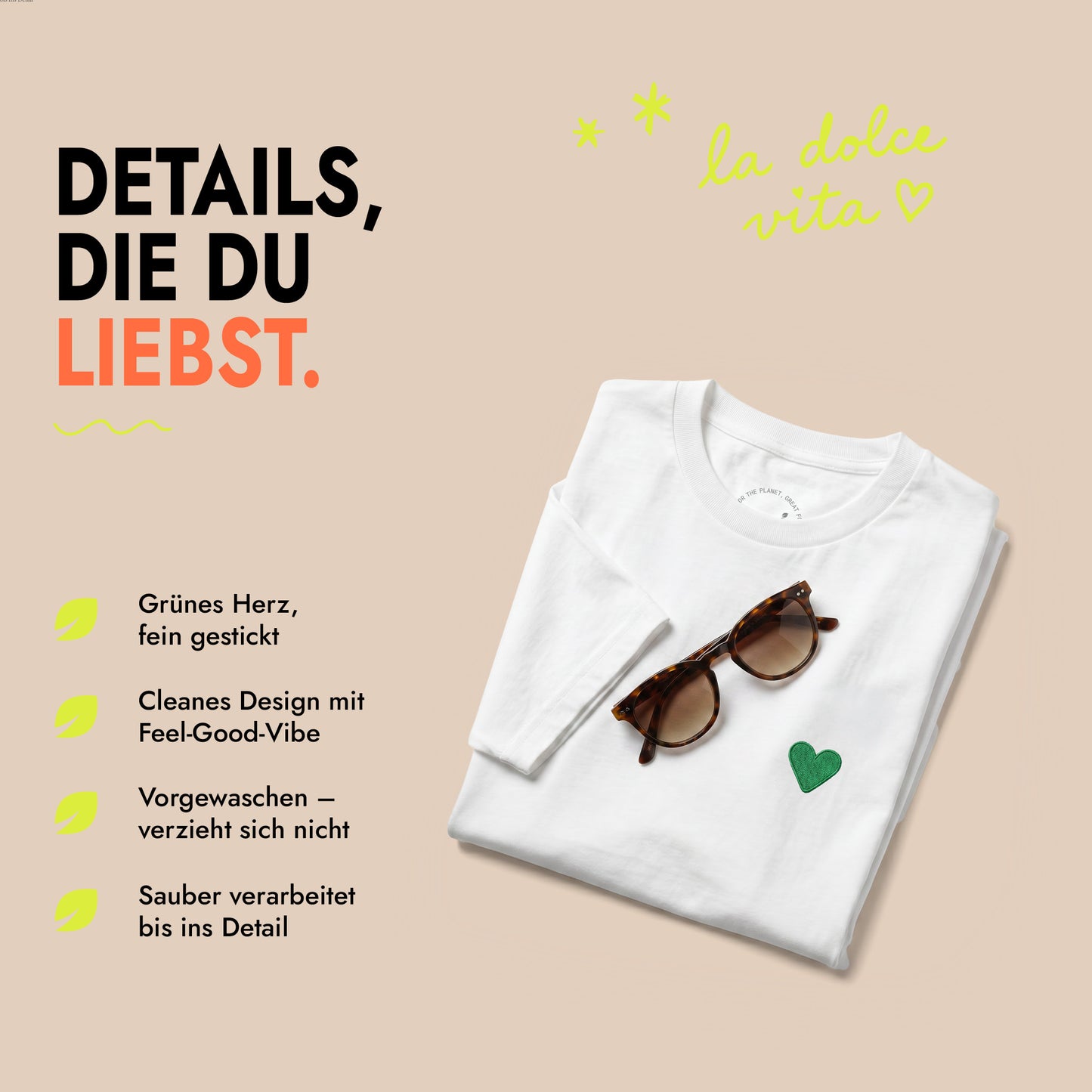 Unisex T-Shirt Green Heart Stick