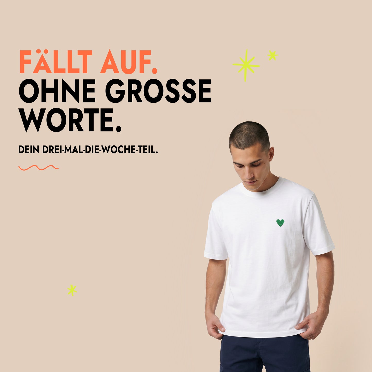 Unisex T-Shirt Green Heart Stick