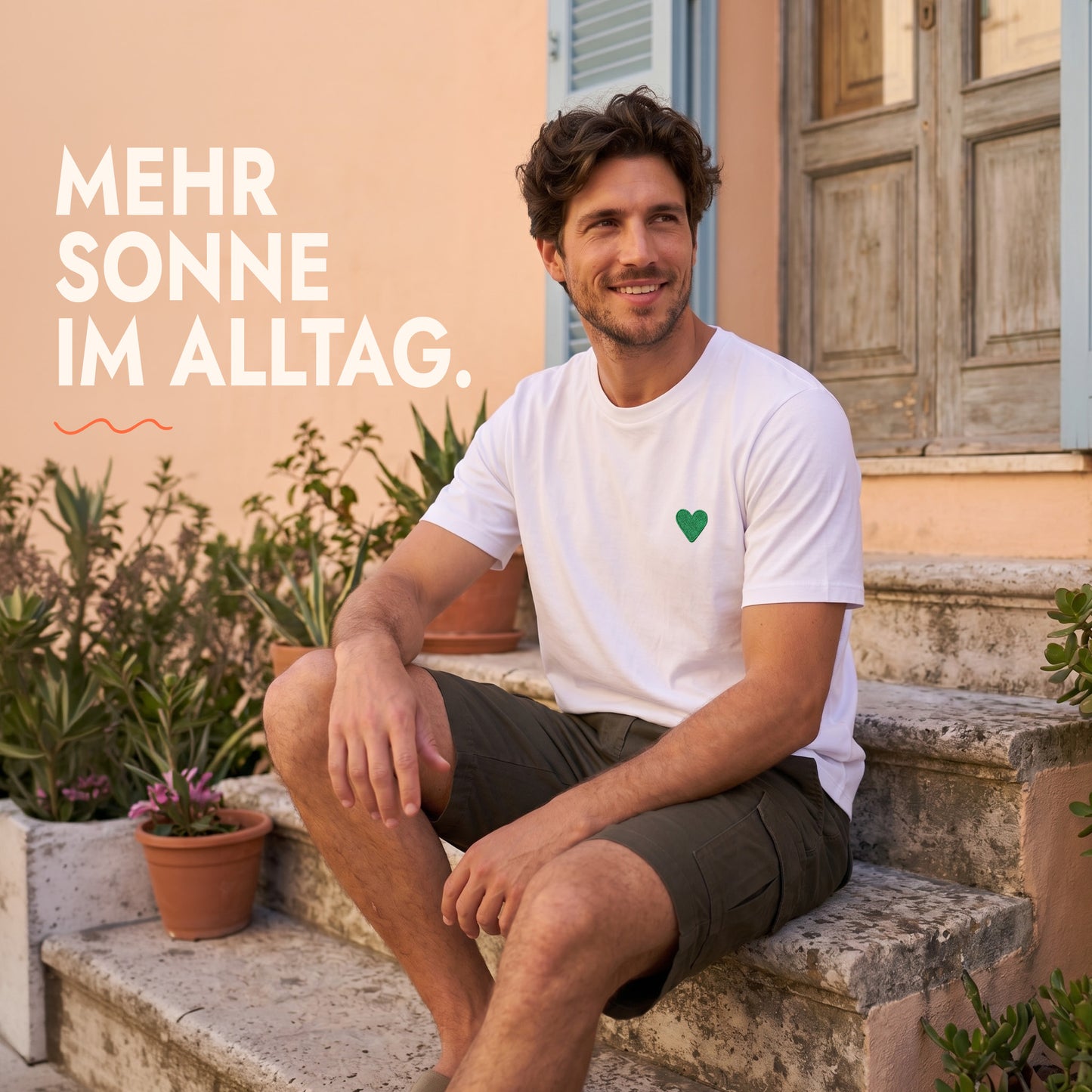 Unisex T-Shirt Green Heart Stick