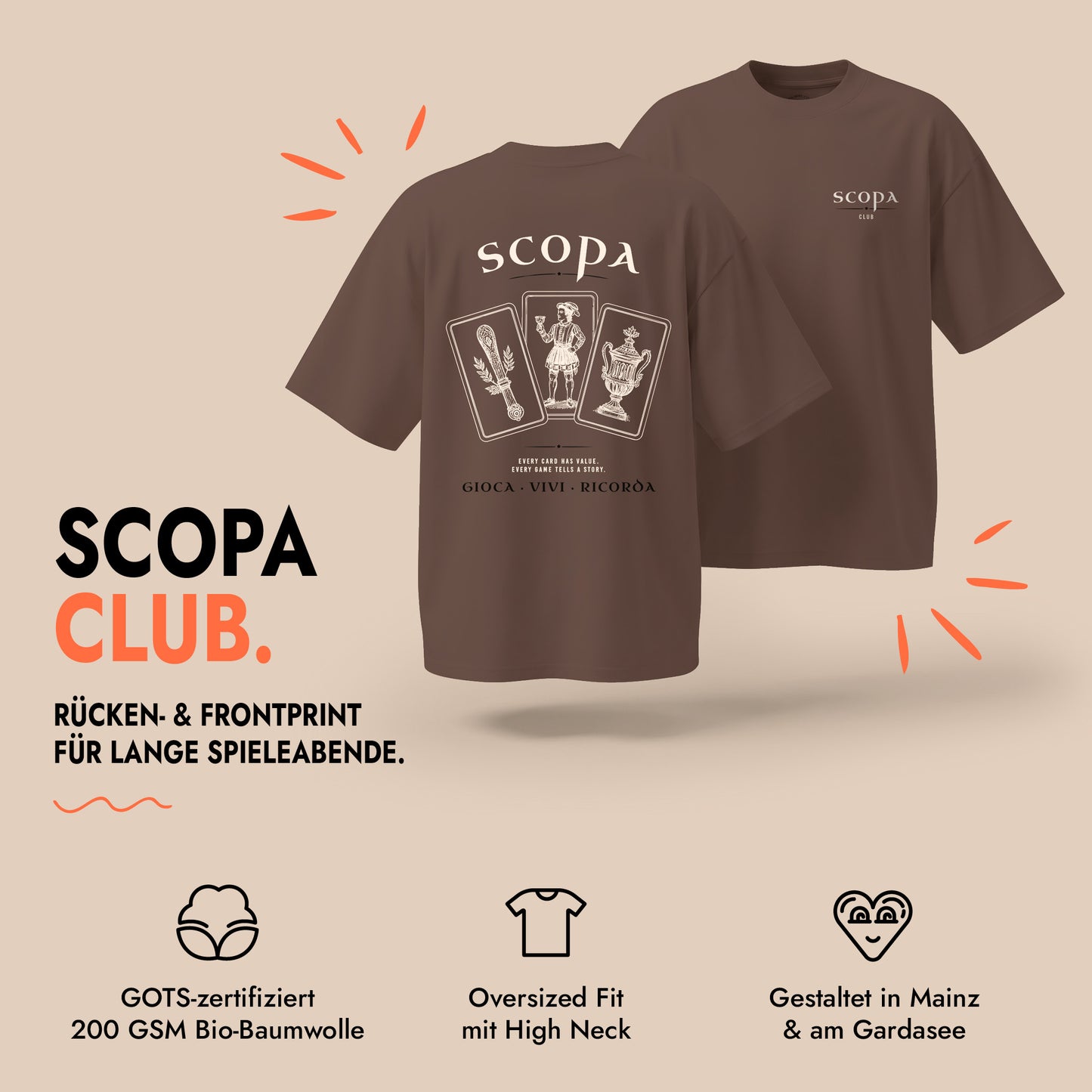 Unisex Oversized T-Shirt Scopa Club Rücken- & Frontprint