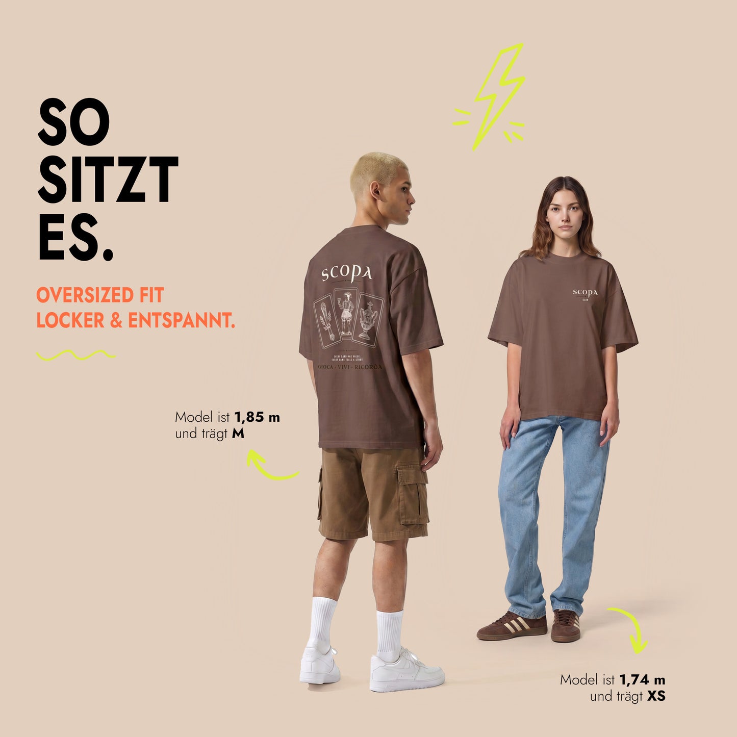 Unisex Oversized T-Shirt Scopa Club Rücken- & Frontprint