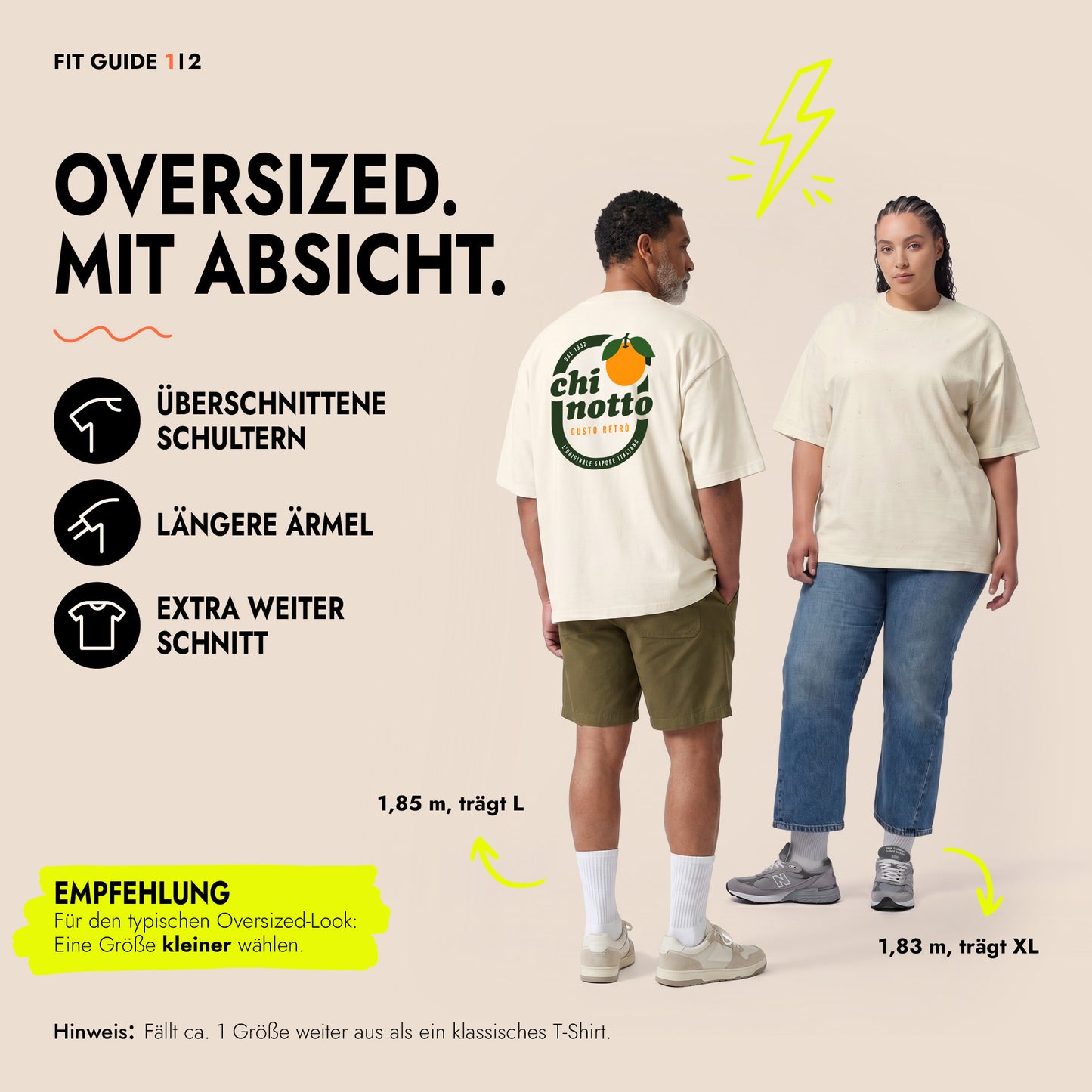Unisex Oversized T-Shirt Chinotto Rückenprint