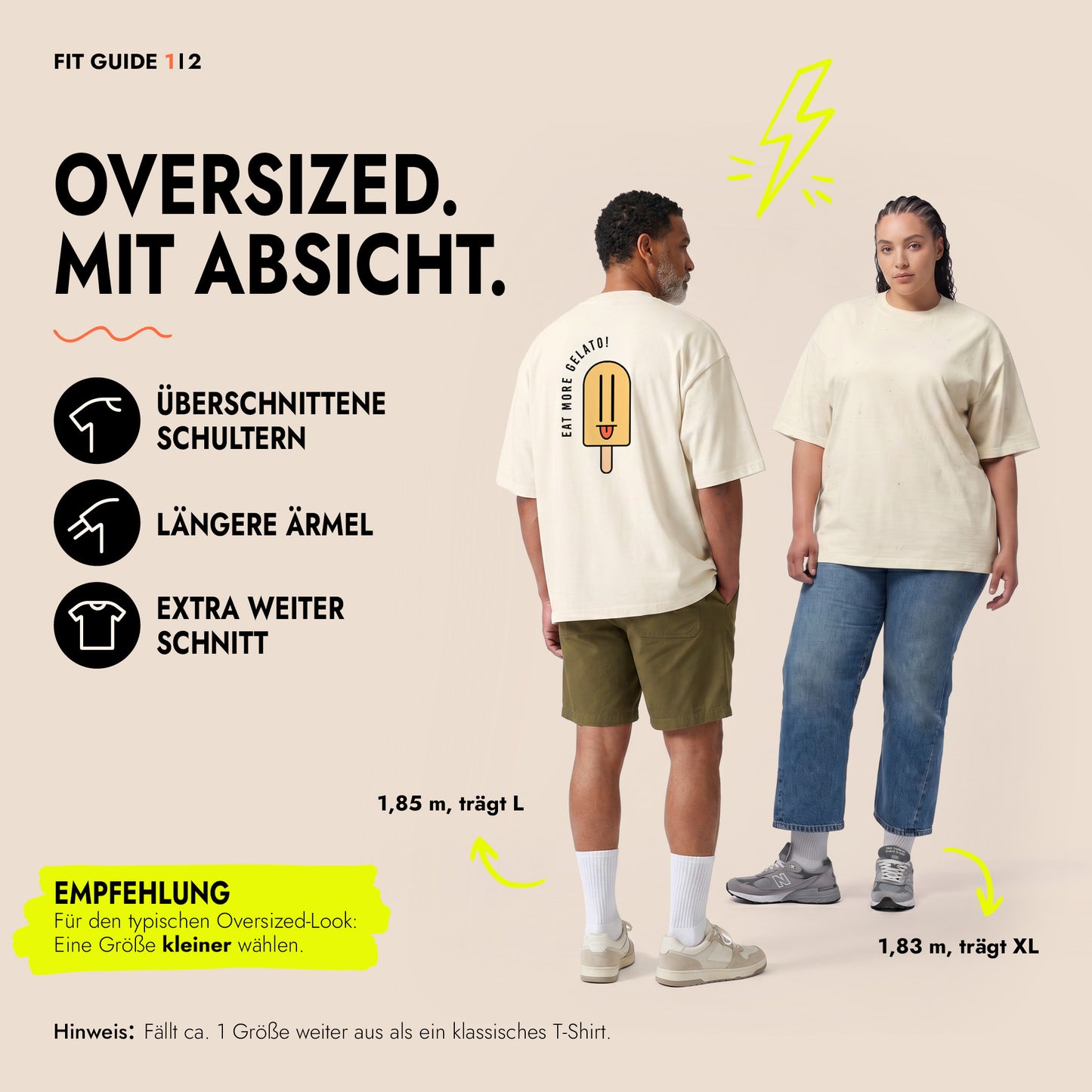 Unisex Oversized T-Shirt More Gelato Rückenprint
