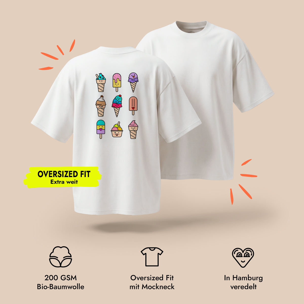 Unisex Oversized T-Shirt Gelato Mix Rückenprint