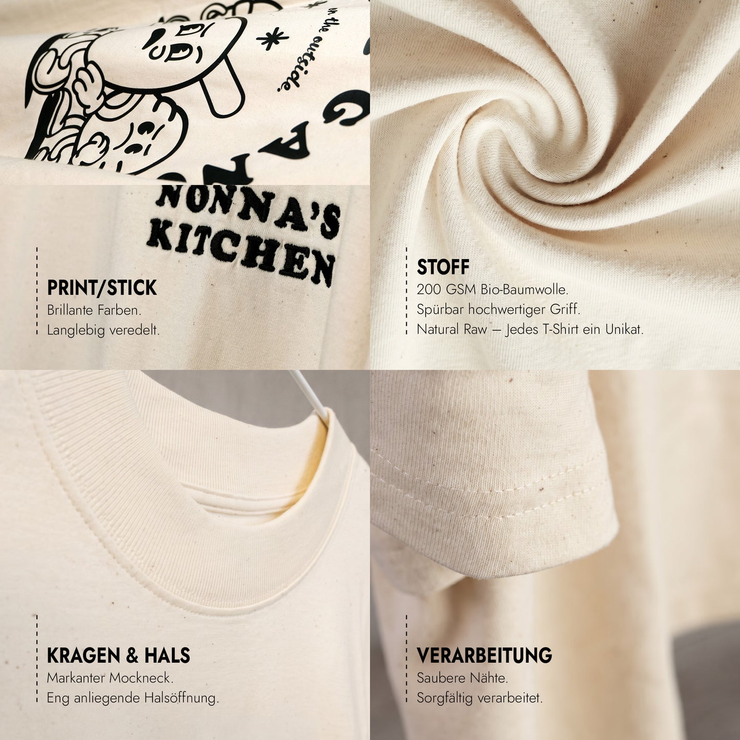 Unisex Oversized T-Shirt Gnocchi Gang Rückenprint & Stick