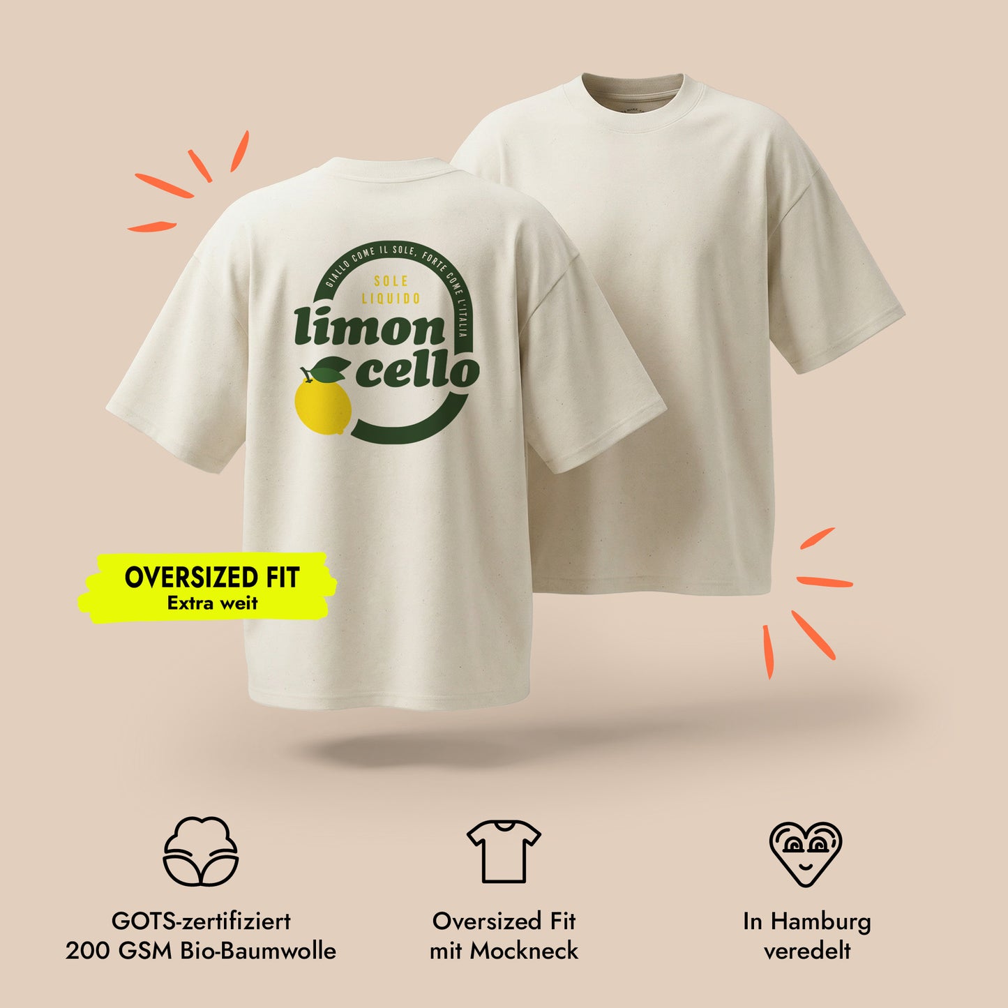 Unisex Oversized T-Shirt Limoncello Rückenprint