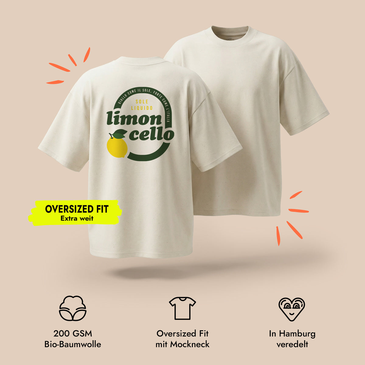 Unisex Oversized T-Shirt Limoncello Rückenprint
