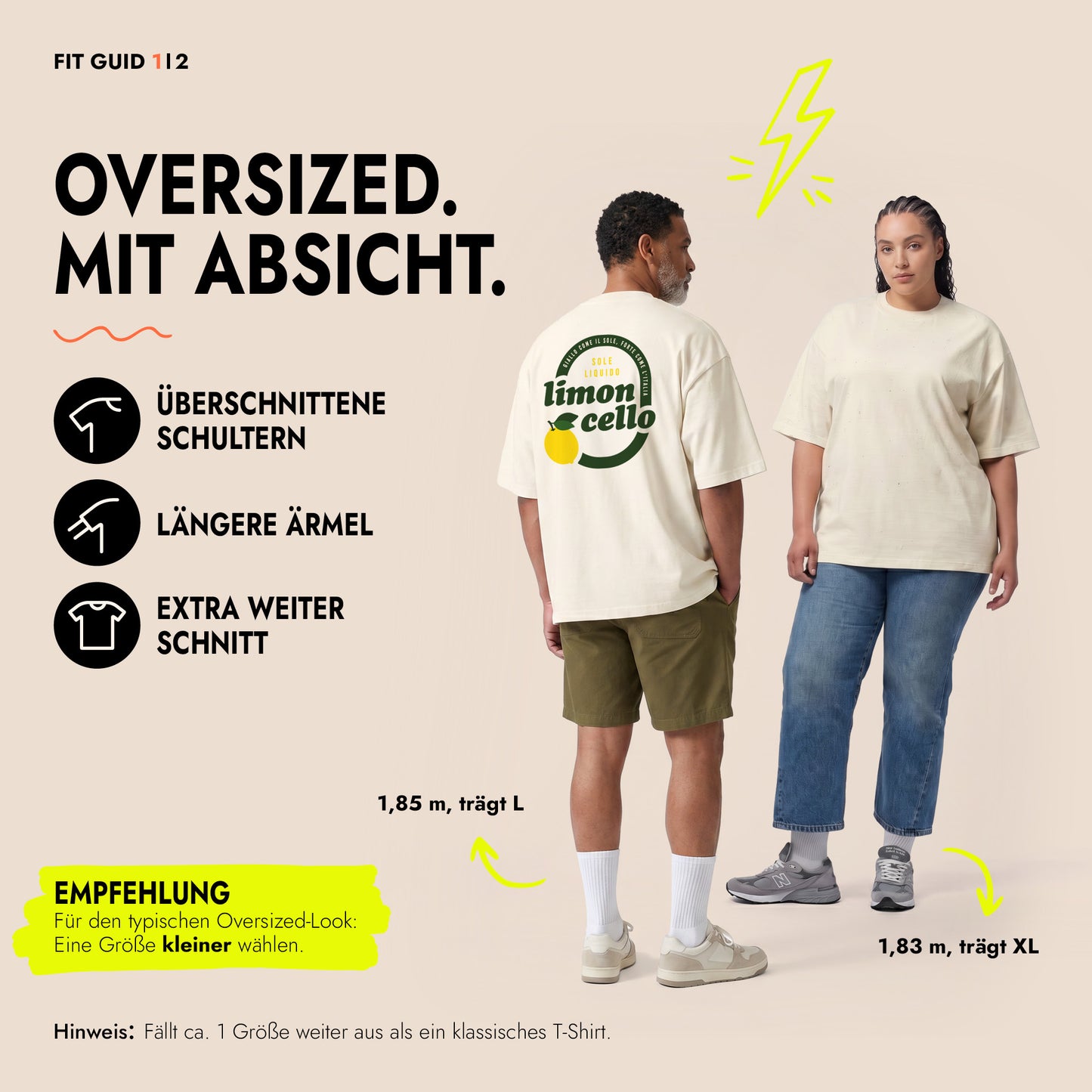 Unisex Oversized T-Shirt Limoncello Rückenprint
