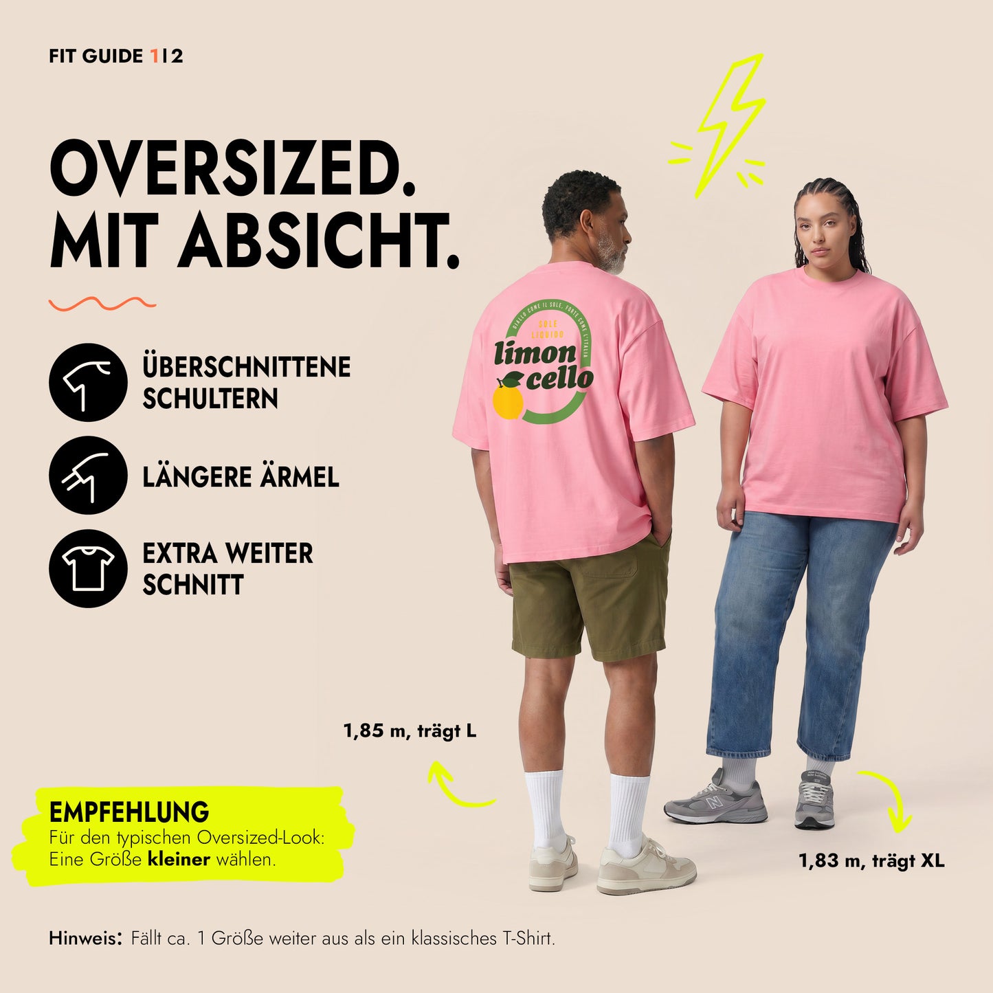 Unisex Oversized T-Shirt Limoncello Rückenprint