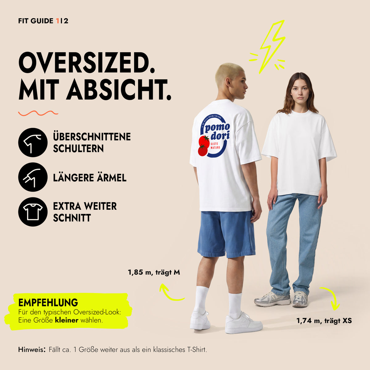 Unisex Oversized T-Shirt Pomodori Rückenprint